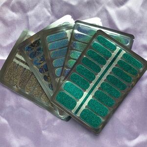 NIB | Lily and Fox | Set of 5 | Nail Wraps | Blue, Glitter, Ombré, Marble